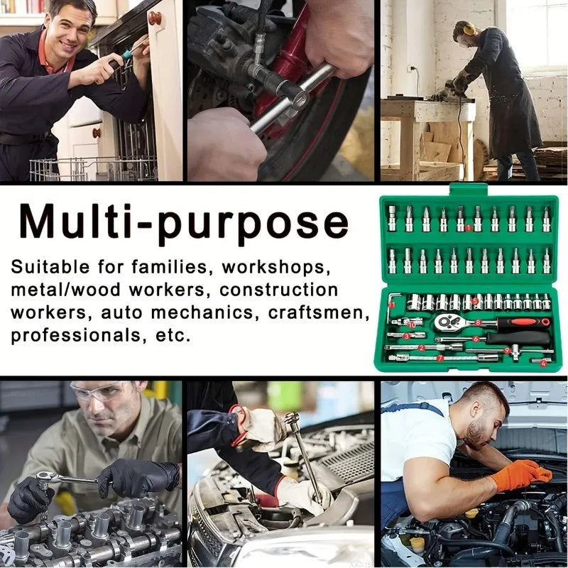Car Repair Tool Kit — 142-Piece Metric & SAE, Universal, Durable, Comprehensive, Portable
