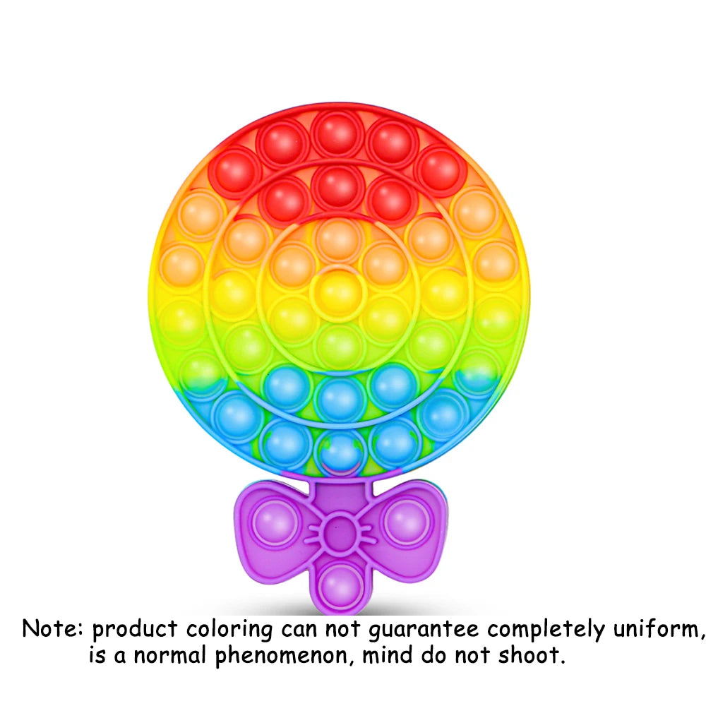 Silicone Push Pop Bubble Fidget Toy - Sensory Stress Relief Squeeze Toy, 34 Cute Shapes, Anti-Anxiety Calming Toy for Kids & Adults