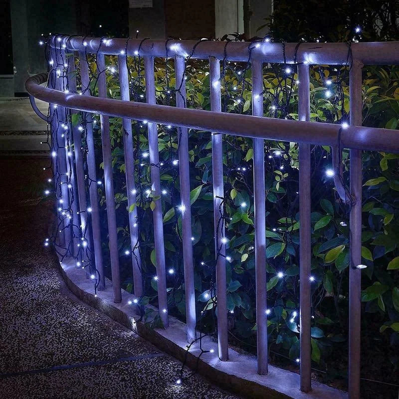 Outdoor Solar Fairy String Lights - 100ft Waterproof LED Twinkle Lights, Patio Garden Wedding Tree Decor, 8 Modes, No Wiring Needed
