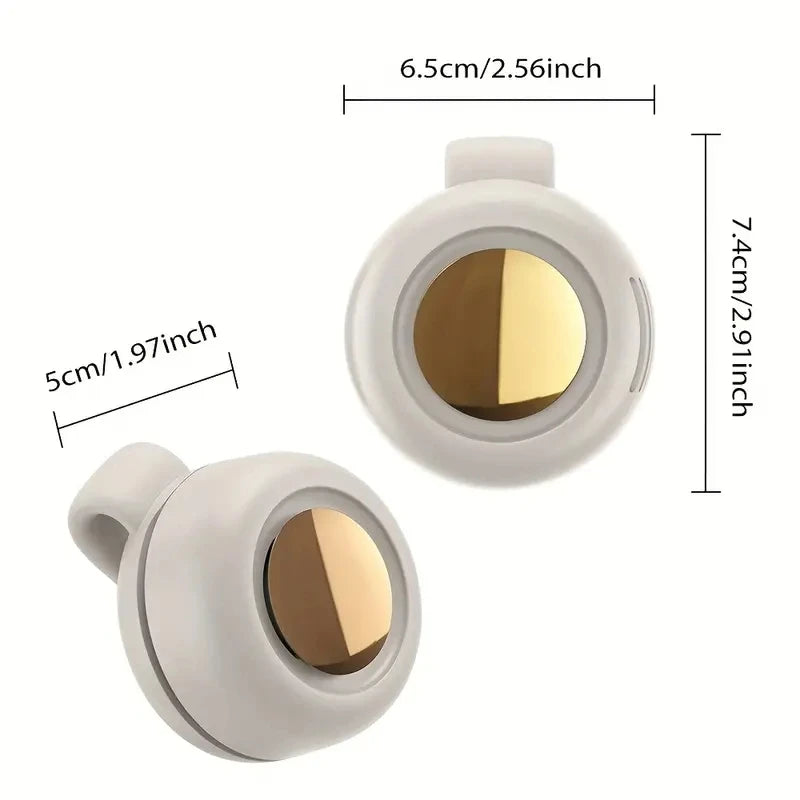 Hands-Free Bladeless Wearable Mini Fan - 3 Speeds, USB Rechargeable, Clips to Waist or Sits on Desk for Personal Cooling