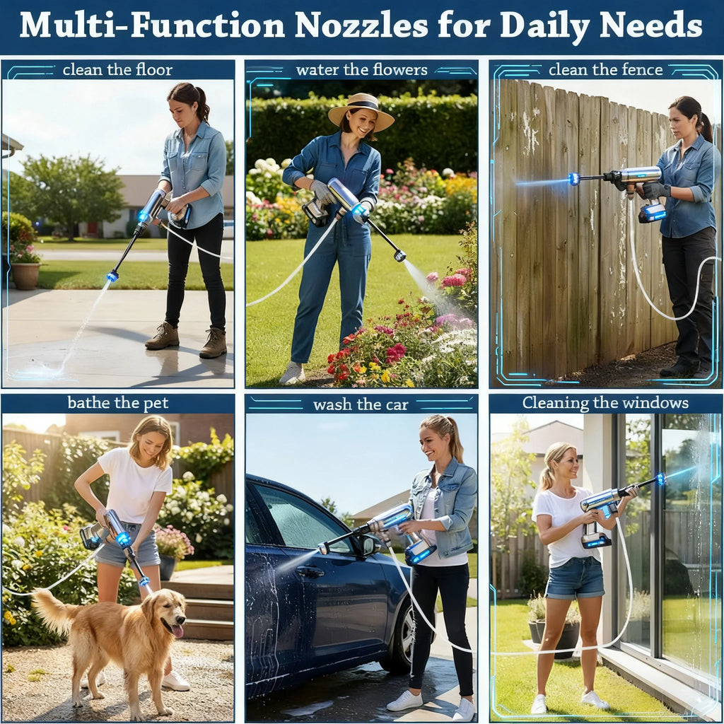 Cordless Pressure Washer — Portable, Handheld, Car Wash, Deck Cleaning, Patio, Sidewalk