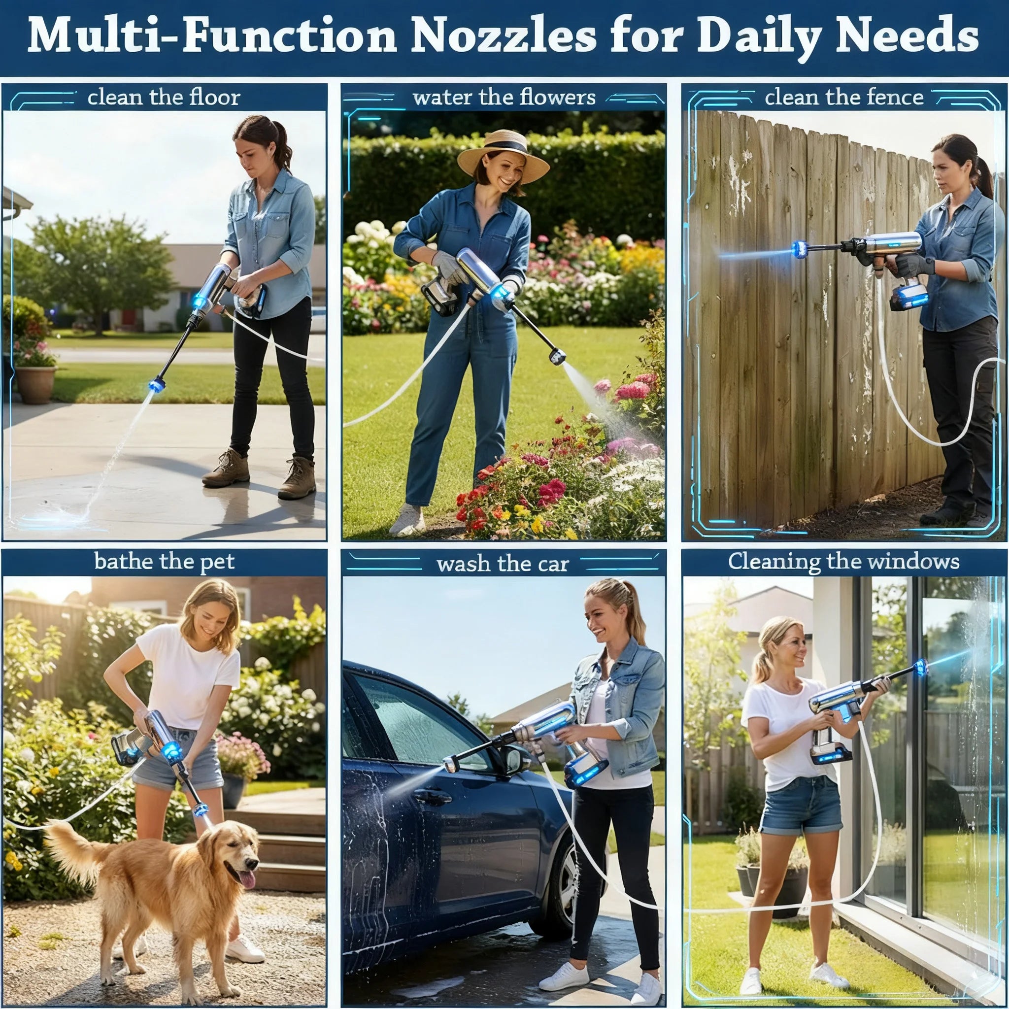 Cordless Pressure Washer — Portable, Handheld, Car Wash, Deck Cleaning, Patio, Sidewalk