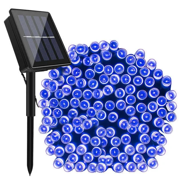 Solar String Lights — Outdoor Patio, Waterproof, Warm White, Dimmable, Shatterproof