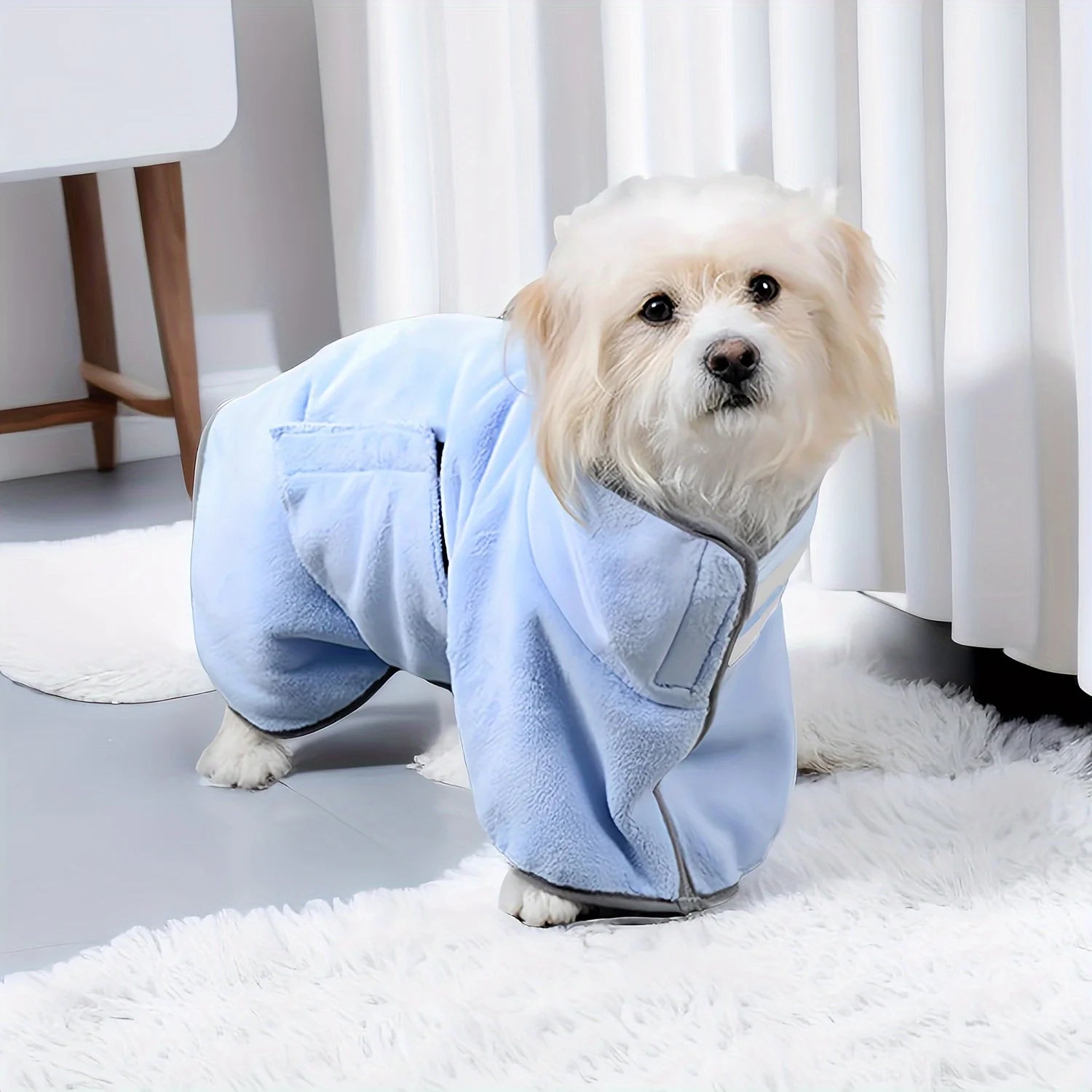 Pet Bath Towel — Wearable, Absorbent, Quick-Dry, Microfiber, Dog, Cat