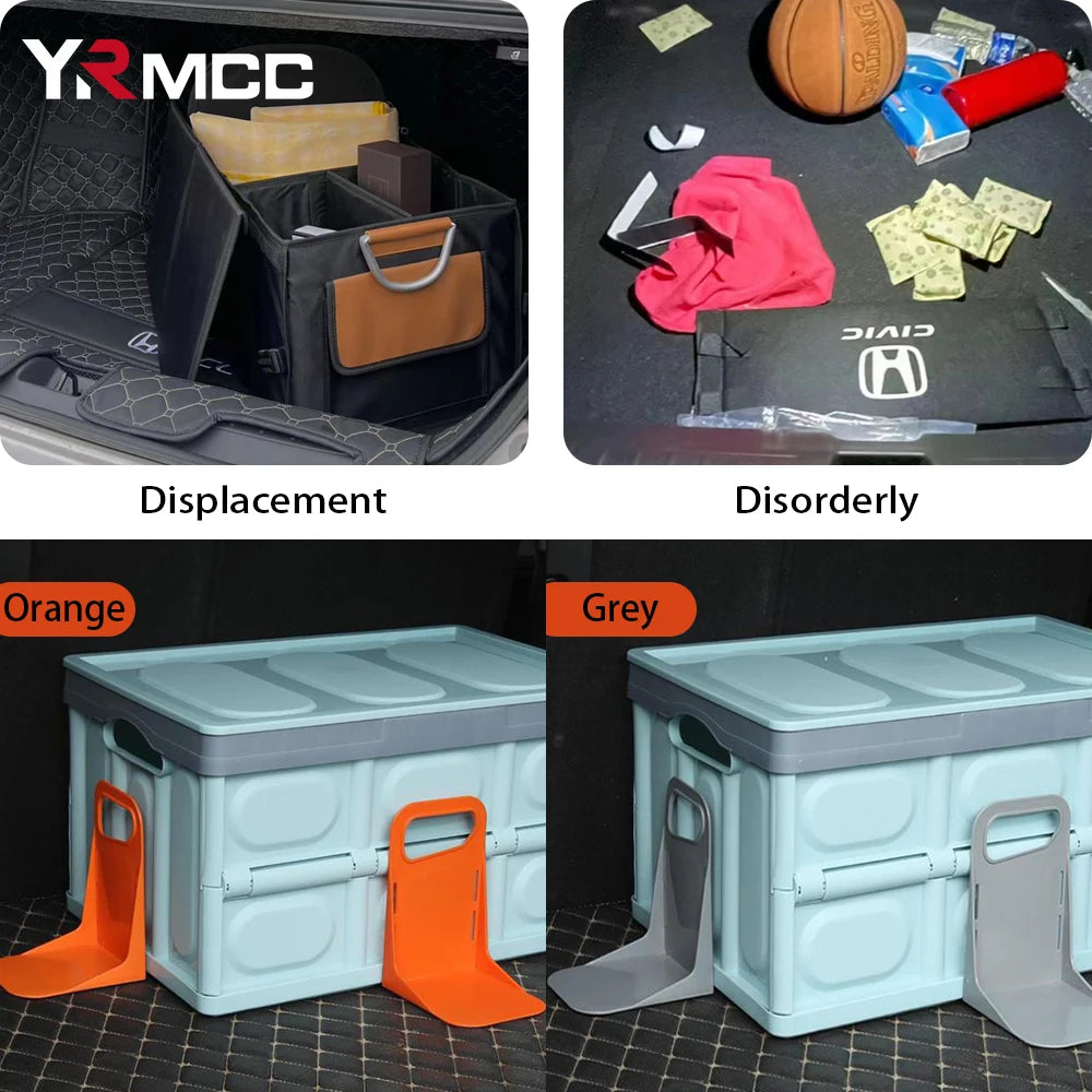 Adjustable Car Trunk Cargo Organizer Rack - Stops Groceries Sliding, Solid Plastic Baffle Divider for SUV, Sedan, Wagon