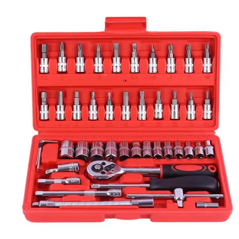 Car Repair Tool Kit — 142-Piece Metric & SAE, Universal, Durable, Comprehensive, Portable