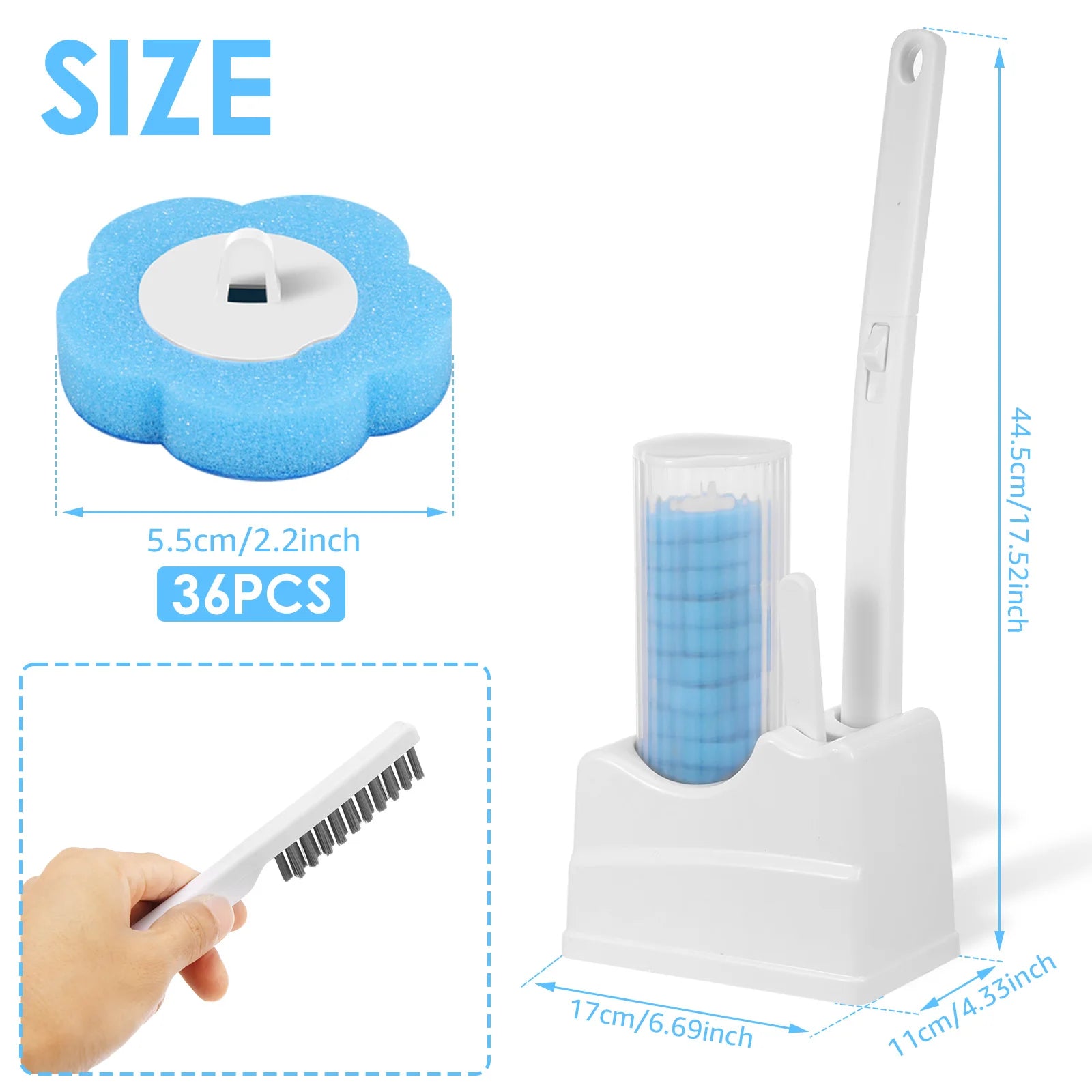 Disposable Toilet Brush — No-Touch Rotating, Starter Kit, Refills Included, Deep Cleaning, Hygienic