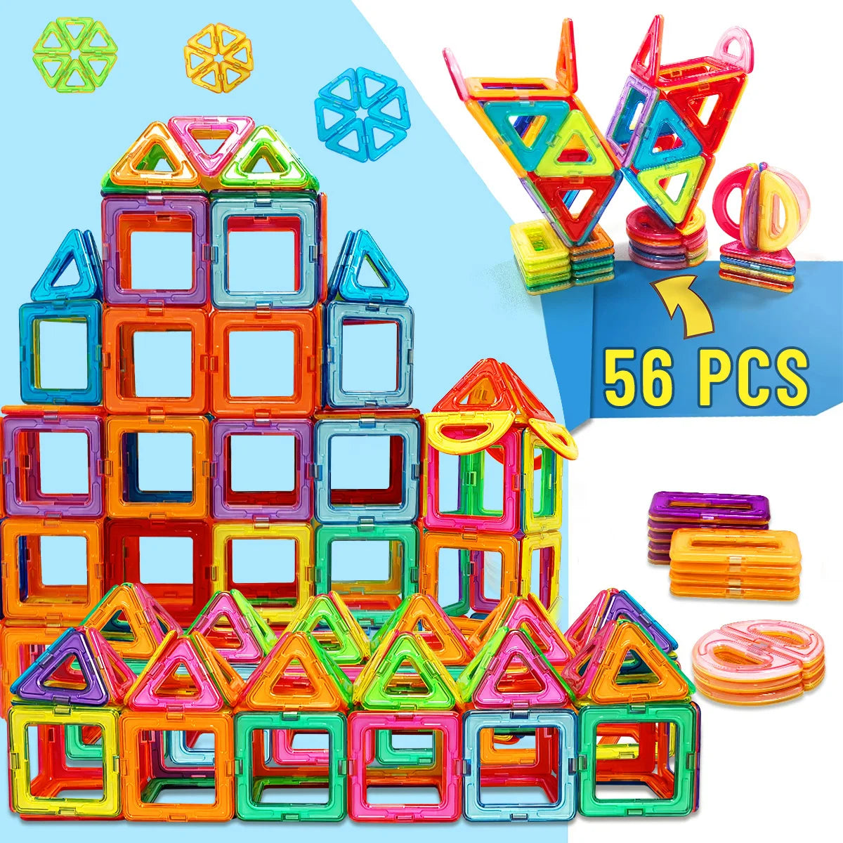 Magnetic Tiles — 80pc Set, Kids, Educational, STEM, Creative, Building Toy