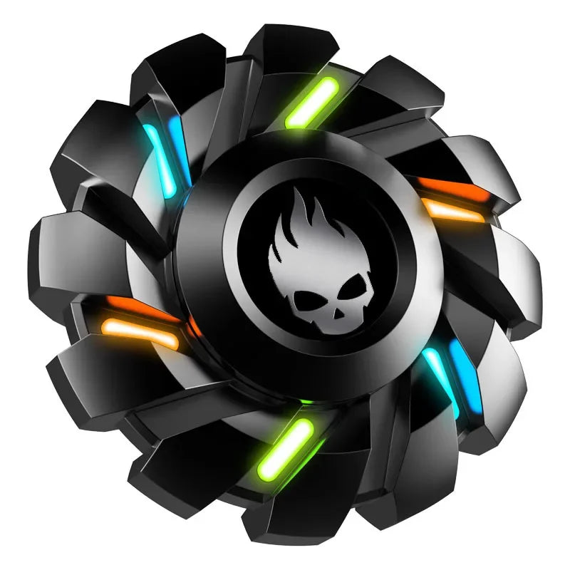 Luminous Metal Magnetic Push Coin Fidget Spinner - Glow-in-the-Dark EDC Stress-Relief Toy, Quiet Click, Pocket-Sized