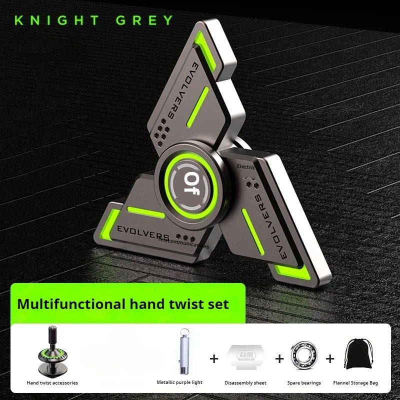 Luminous Metal Magnetic Push Coin Fidget Spinner - Glow-in-the-Dark EDC Stress-Relief Toy, Quiet Click, Pocket-Sized