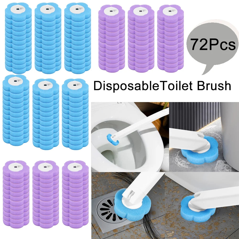Disposable Toilet Brush — No-Touch Rotating, Starter Kit, Refills Included, Deep Cleaning, Hygienic