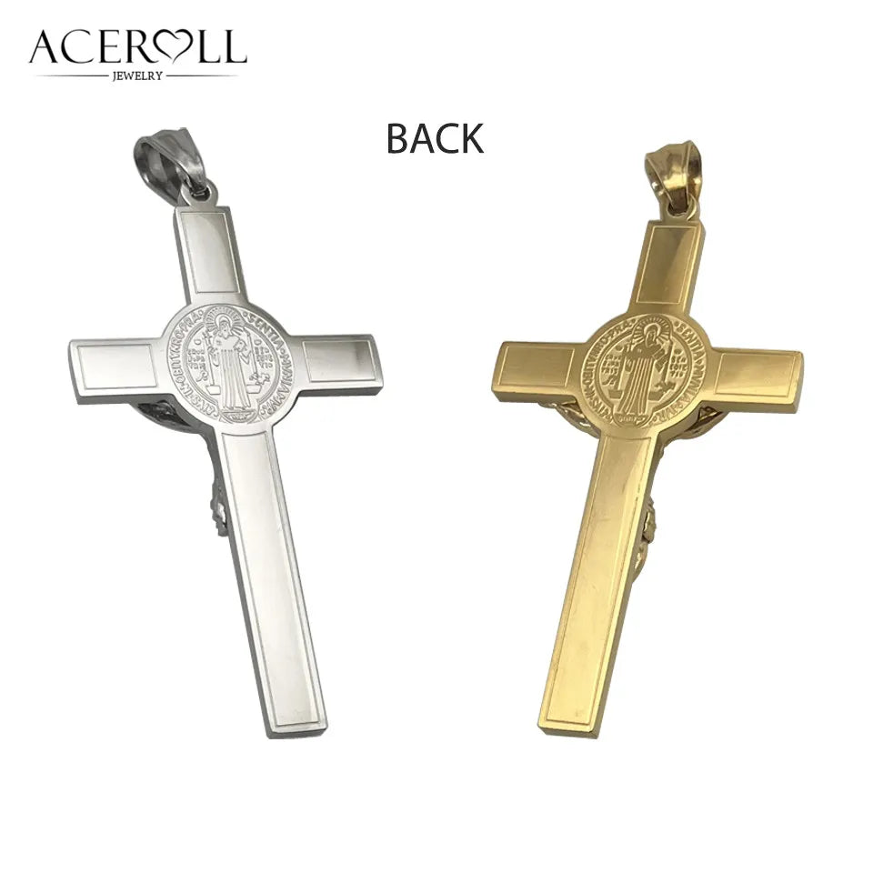 Men's Cross Necklace — Minimalist Steel, Modern, Durable, Everyday, Religious