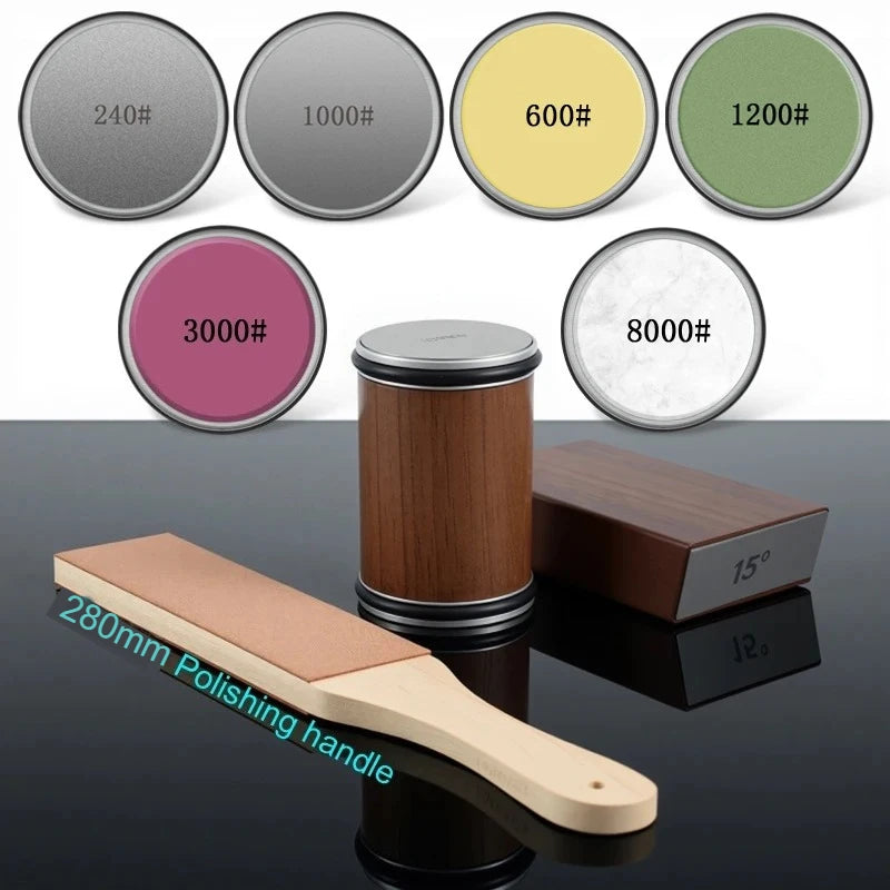 Knife Sharpener — Rolling Kit, Magnetic, Angle Guide, Precision, Professional, Stainless Steel