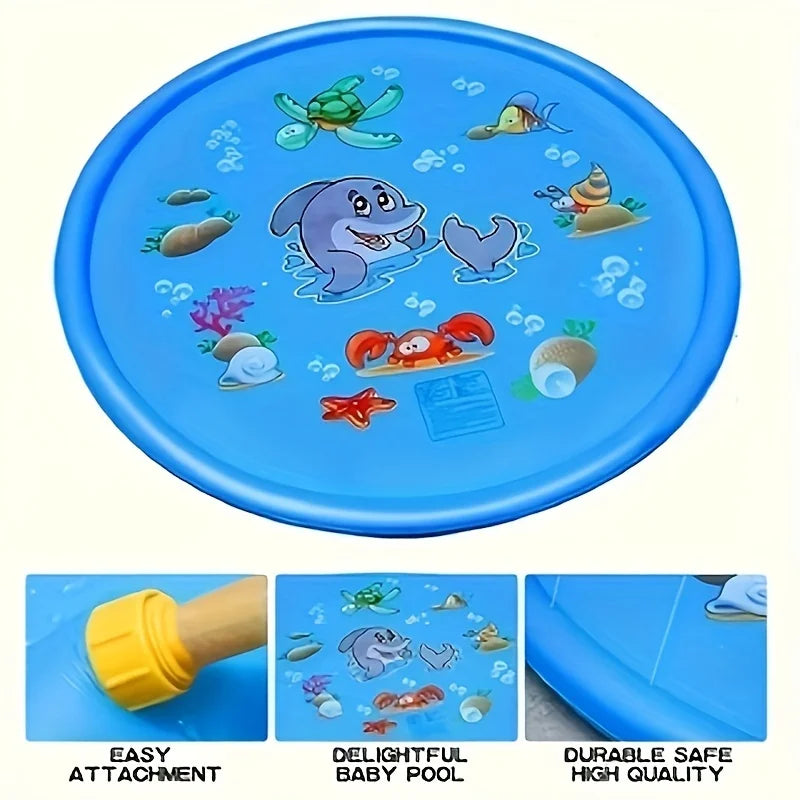 Sprinkler Splash Pad — 3-in-1 Fun, Outdoor, Toddler, Play Mat, Wading Pool
