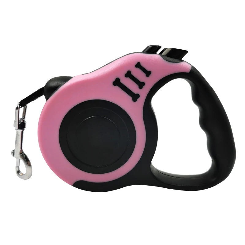 Retractable Dog Leash - 3m or 5m Auto-Locking Nylon Lead for Small to Medium Dogs & Cats, One-Hand Brake, 12 Colors