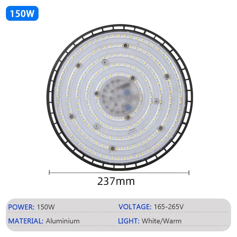 UFO LED Shop Light — 200W, Industrial, High Bay, Commercial, Warehouse, Garage