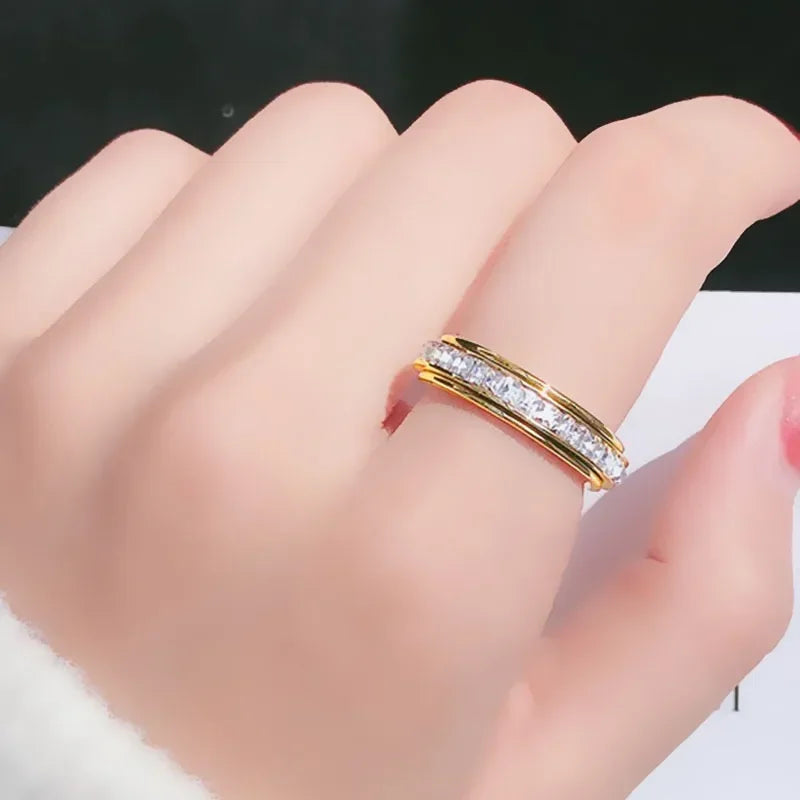 Anxiety Ring — Titanium, Fidget Spinner, Stress Relief, Discreet, Anti-Anxiety