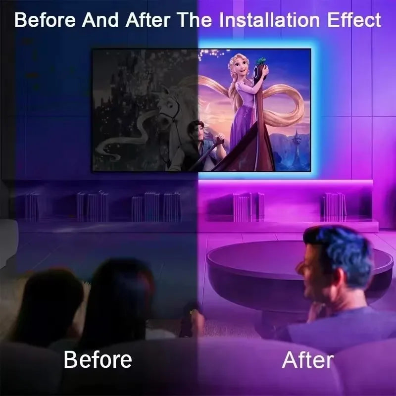 Smart RGB LED Strip Lights with Music Sync - WiFi/Bluetooth App Control, 16M Colors, Bedroom Gaming TV Backlight Decor (1m-30m)