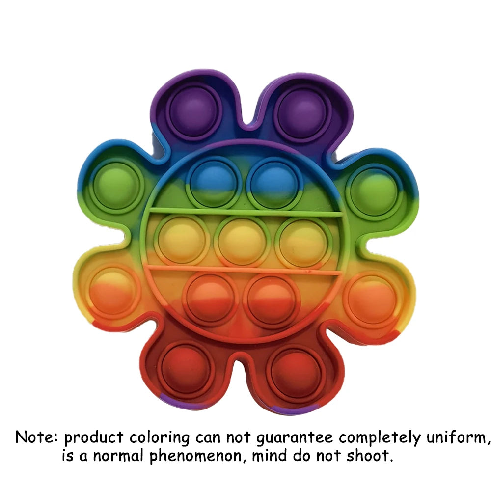 Silicone Push Pop Bubble Fidget Toy - Sensory Stress Relief Squeeze Toy, 34 Cute Shapes, Anti-Anxiety Calming Toy for Kids & Adults