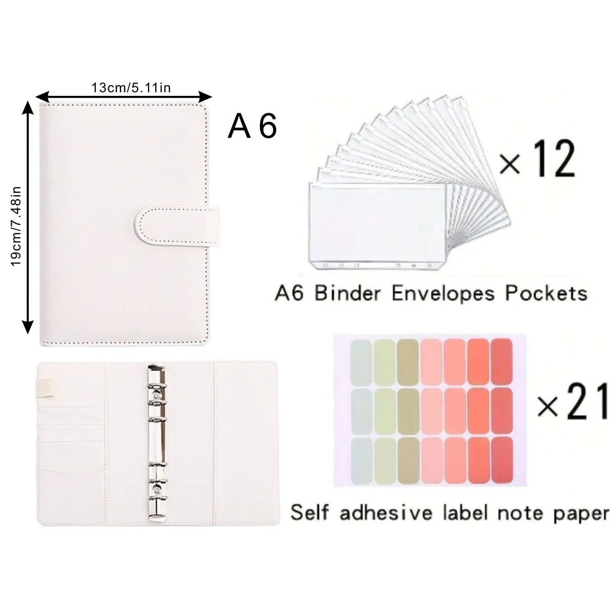A6 Savings Notebook — Budget Planner, Cash Envelopes, Expense Tracker, Financial Organizer, PU Leather Cover
