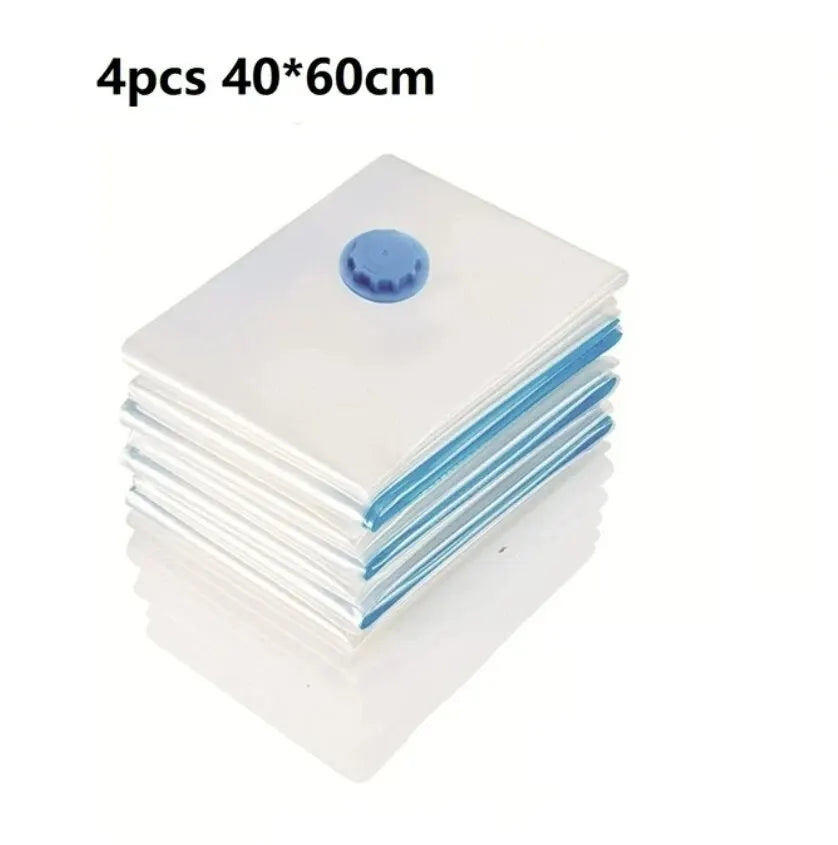 Electric Vacuum Storage Bag Kit with Mini Pump - Compress Clothes, Bedding & Travel Luggage by 75% in 60 Seconds