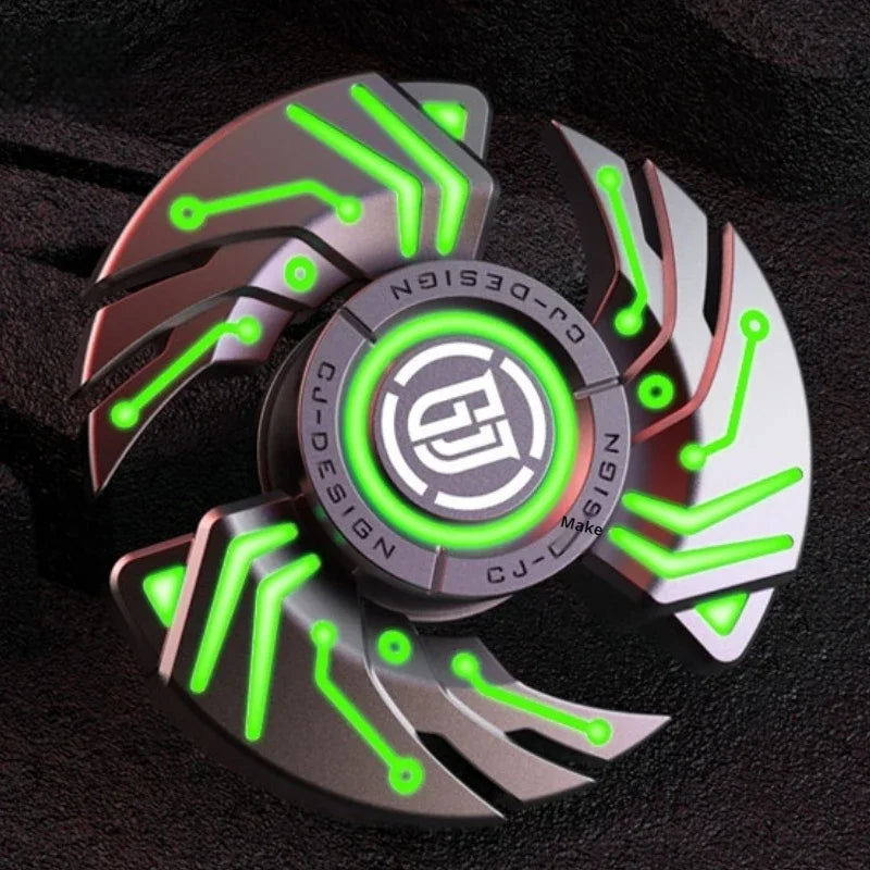 Luminous Metal Magnetic Push Coin Fidget Spinner - Glow-in-the-Dark EDC Stress-Relief Toy, Quiet Click, Pocket-Sized