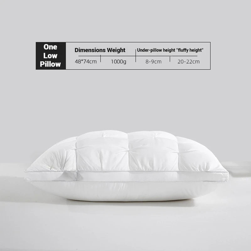 Quilted Bed Pillow — Plush, Comfortable, Hypoallergenic, Cooling, Standard, Queen