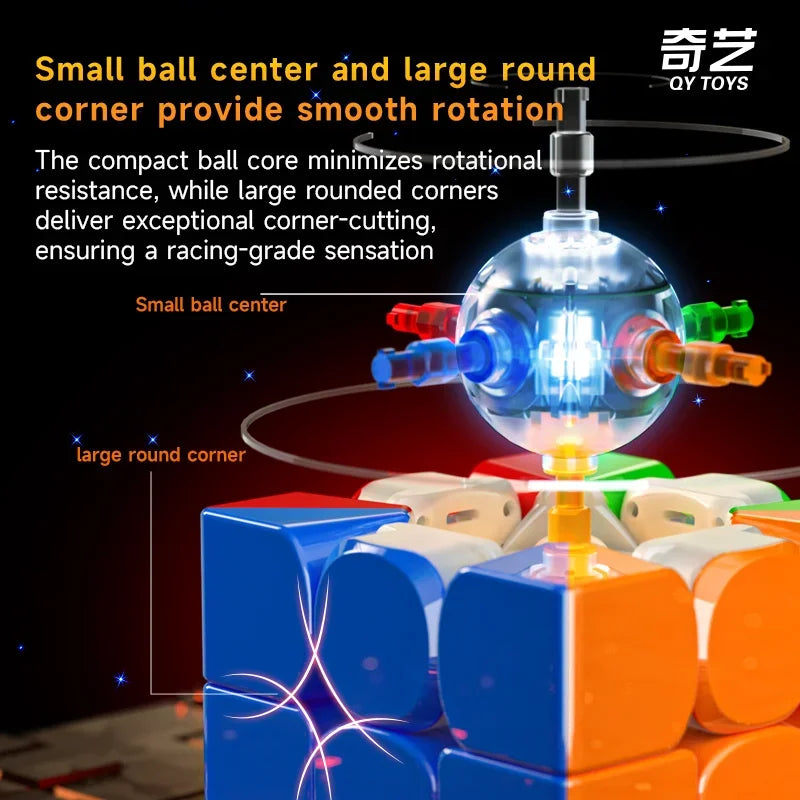 Qiyi Smart 3x3 Magnetic Speed Cube - Stickerless Pro Cube, Connects to App for Solve Tracking, Tournament-Grade Fidget Toy