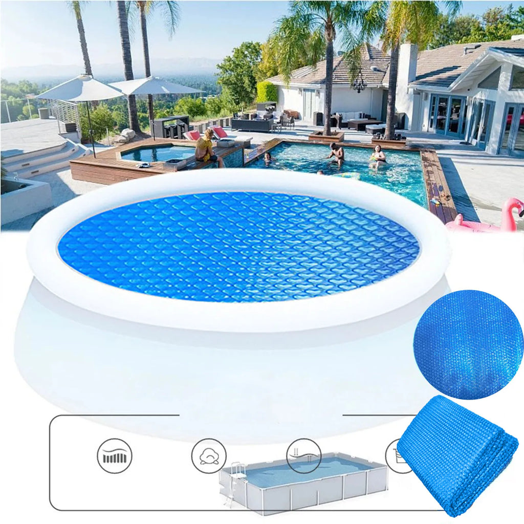 Solar Pool Cover — Round, Insulated, Durable, UV-Resistant, Bubble-Design, Heat-Retaining
