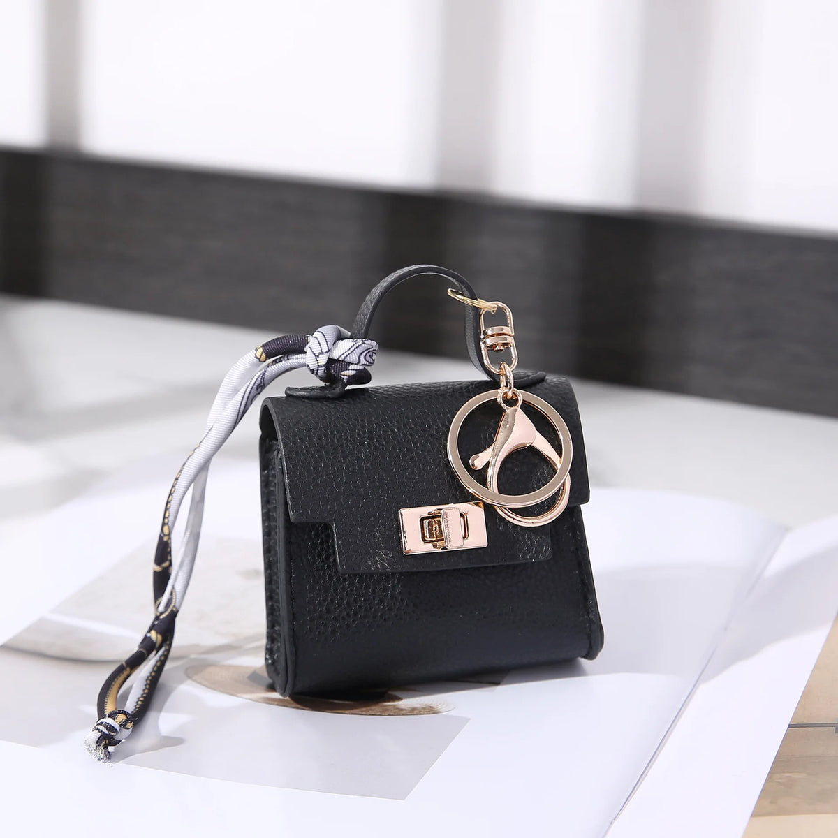 Mini Square Leather Bag Charm Bag Pendant Light Luxury Cute Bag Pendant Fashion Decor Accessories Creative Keychain Coin Purse