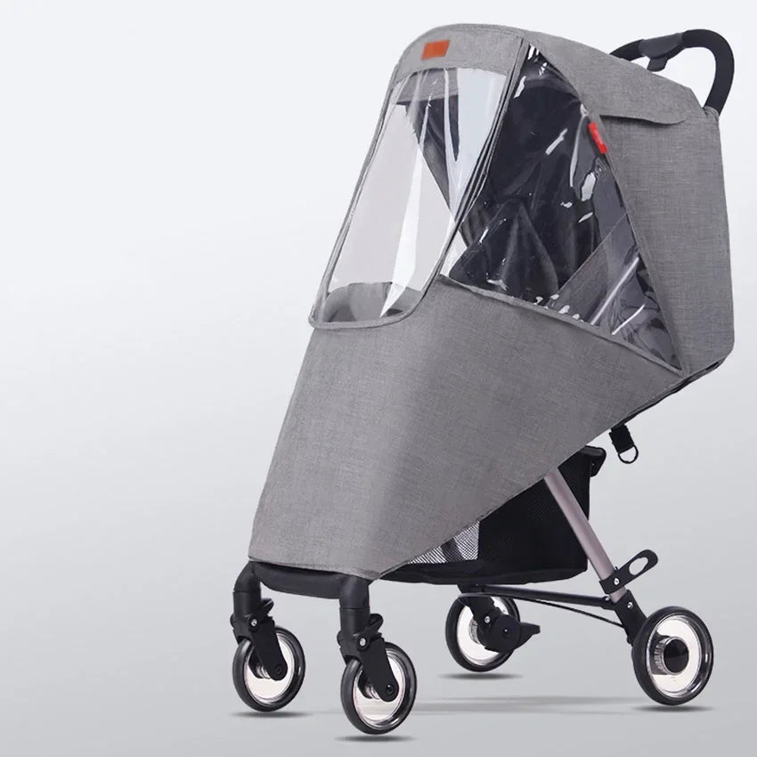 Stroller Rain Cover — Windproof & Waterproof, Universal Fit, Clear Visibility, Breathable, Easy Install