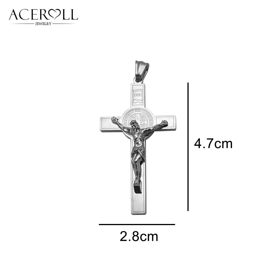Men's Cross Necklace — Minimalist Steel, Modern, Durable, Everyday, Religious