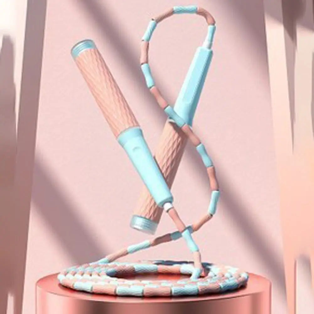 Jump Rope — Adjustable, Beaded, Tangle-Free, Weighted, Fitness, Cardio