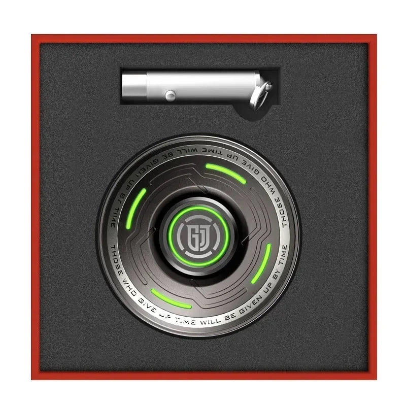 Luminous Metal Magnetic Push Coin Fidget Spinner - Glow-in-the-Dark EDC Stress-Relief Toy, Quiet Click, Pocket-Sized