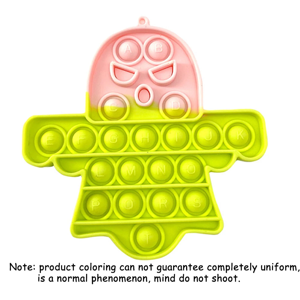 Silicone Push Pop Bubble Fidget Toy - Sensory Stress Relief Squeeze Toy, 34 Cute Shapes, Anti-Anxiety Calming Toy for Kids & Adults
