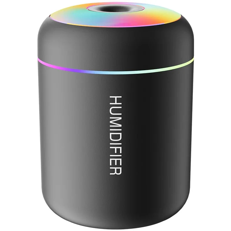 180ml Mini Aroma Diffuser & Humidifier - USB Ultrasonic Mist with Color-Changing LED Night Light, Whisper-Quiet for Bedroom, Office & Car