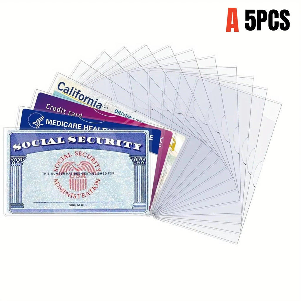 Card Sleeves — Waterproof, Clear PVC, Heavy Duty, Top Load, Credit Card Size, ID Badge Holder