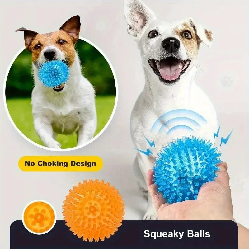 Squeaky Dog Ball — Light Up, Durable, Fetch Toy, Interactive, Puppy, Small Dogs