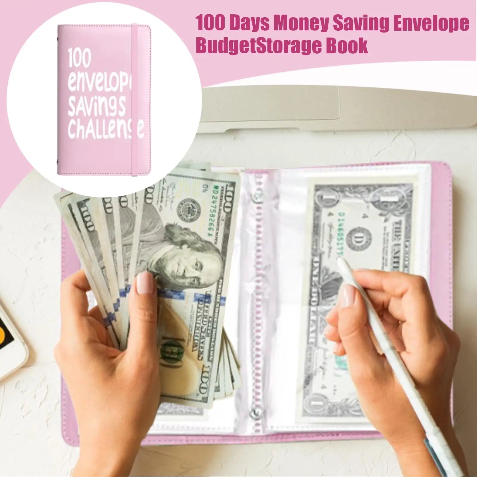 100 Envelopes Money Saving Challenge Binder — Fun, Interactive, Financial Planner, Budget Kit, Savings Goal, Cash Organizer