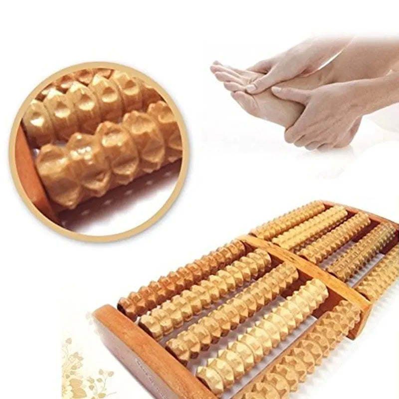 Wooden Foot Massage Roller - Reflexology Pain Relief for Plantar Fasciitis, Arch Pain, Post-Workout Recovery, Stress Relief