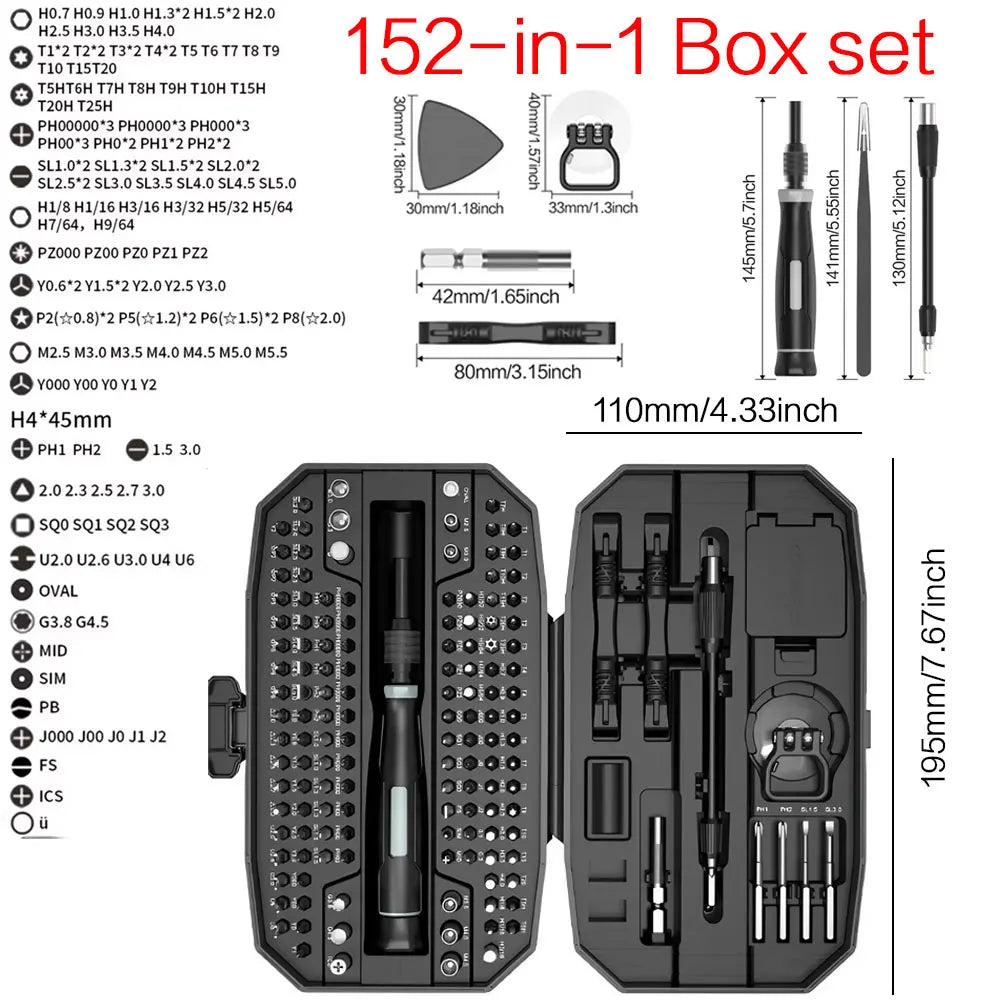 Precision Screwdriver Kit - 25-in-1 or 152-in-1 Magnetic Bit Set for Phone, Laptop, Game Console, Glasses & Watch Repair