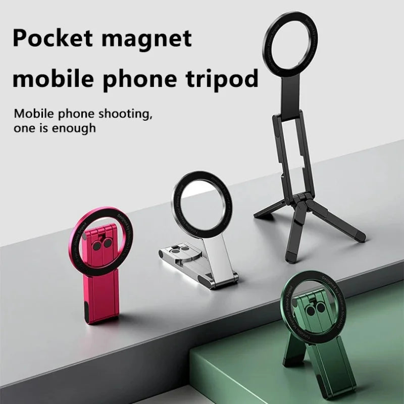 Magnetic Phone Tripod — Aluminum, Extendable, Portable, Lightweight, Universal, Stable