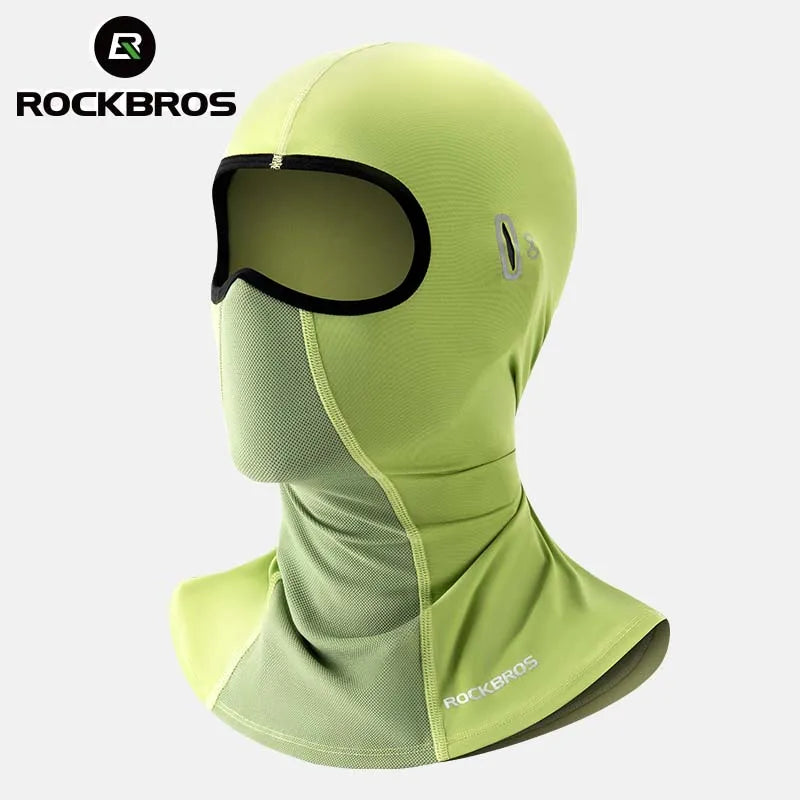Cooling Ice-Silk Cycling Face Mask - UV Sun Protection Balaclava with Glasses Slots, Breathable Summer Bike & Hiking Headwear