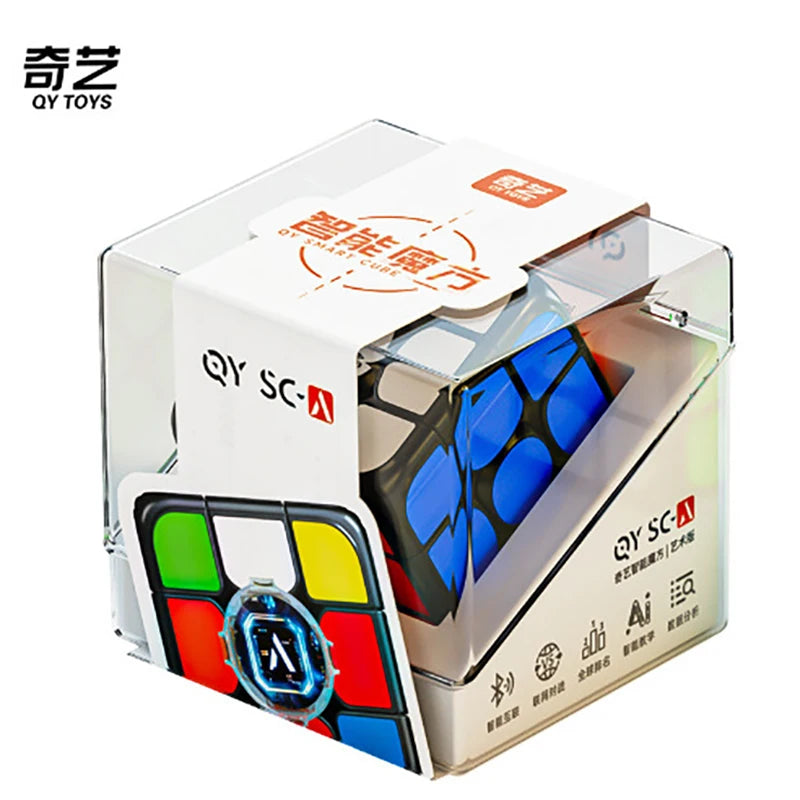Qiyi Smart 3x3 Magnetic Speed Cube - Stickerless Pro Cube, Connects to App for Solve Tracking, Tournament-Grade Fidget Toy