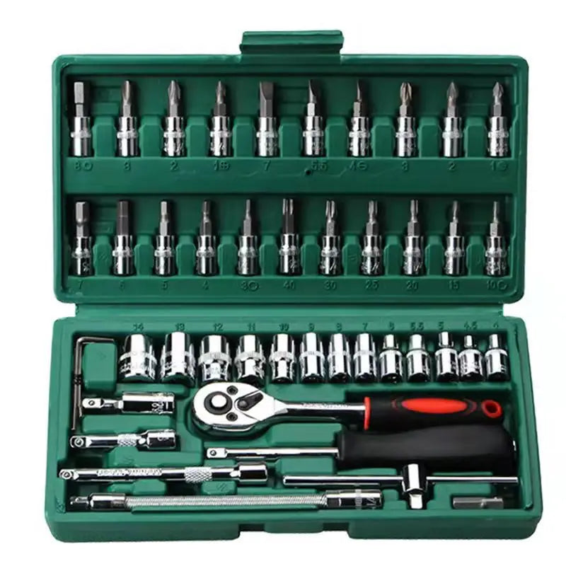 Car Repair Tool Kit — 142-Piece Metric & SAE, Universal, Durable, Comprehensive, Portable