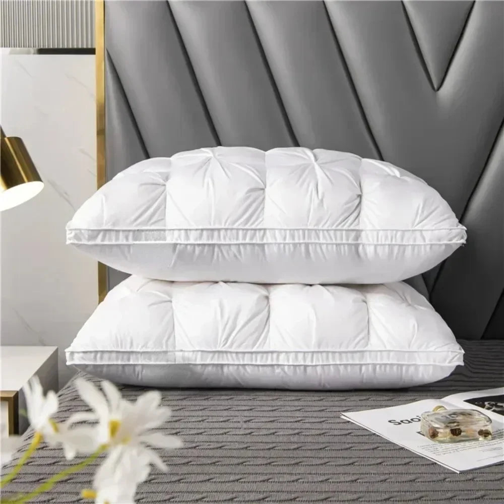 Quilted Bed Pillow — Plush, Comfortable, Hypoallergenic, Cooling, Standard, Queen