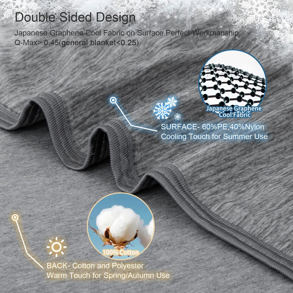 Cooling Blanket — Silky Smooth, Lightweight, Breathable, Moisture-Wicking, Reversible, Anti-Sweat