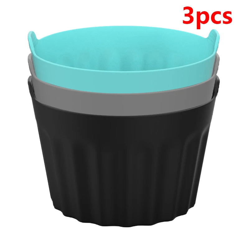 Silicone Egg Poacher Cup Set - Air Fryer, Microwave & Stovetop, Reusable Custard / Tart / Dessert Molds (3, 4, 6, or 12-Pack)