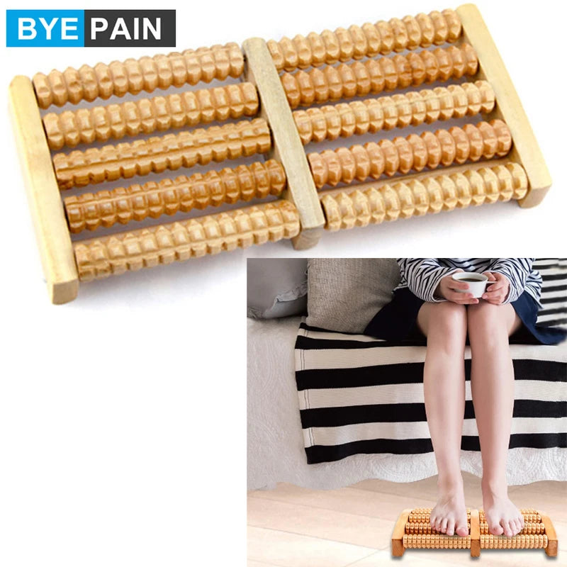 Wooden Foot Massage Roller - Reflexology Pain Relief for Plantar Fasciitis, Arch Pain, Post-Workout Recovery, Stress Relief