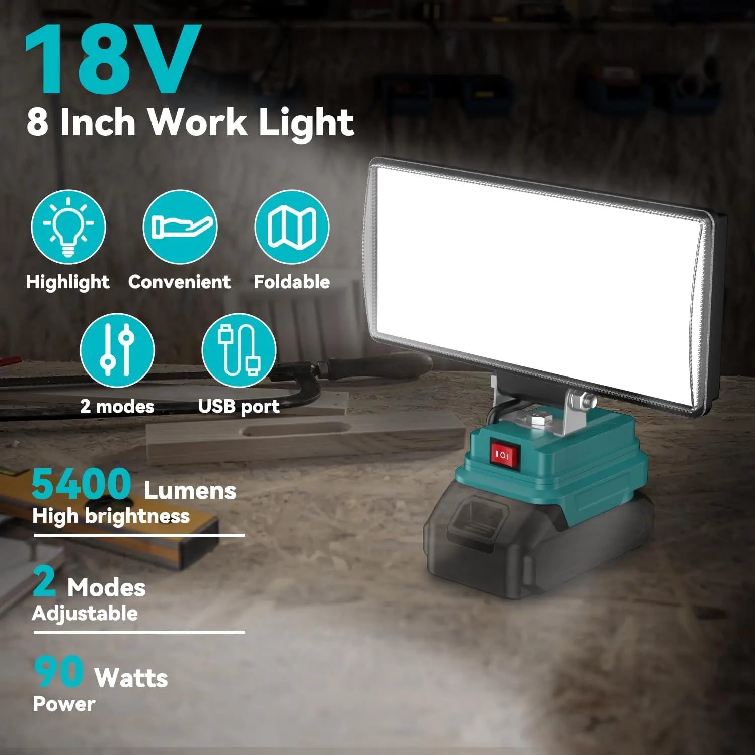 LED Work Light — Portable, Rechargeable, Magnetic, Cordless, Bright, Durable